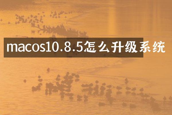 macos10.8.5怎么升级系统