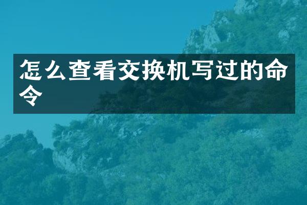 怎么查看交换机写过的命令