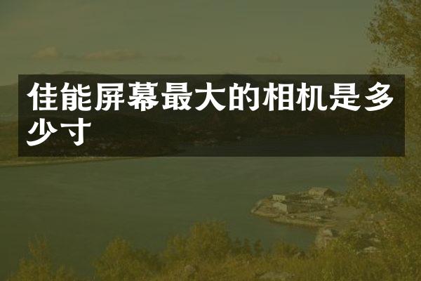 佳能屏幕最大的相机是多少寸