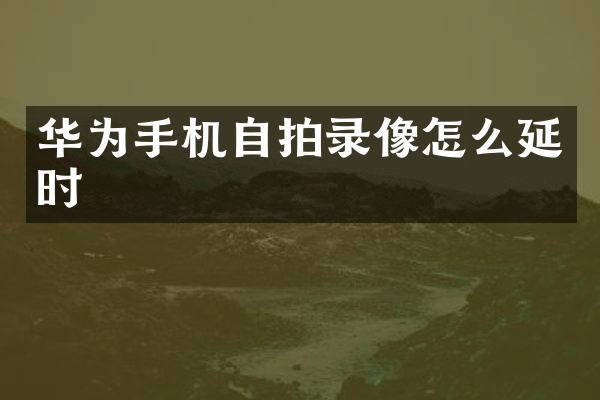 华为手机自拍录像怎么延时
