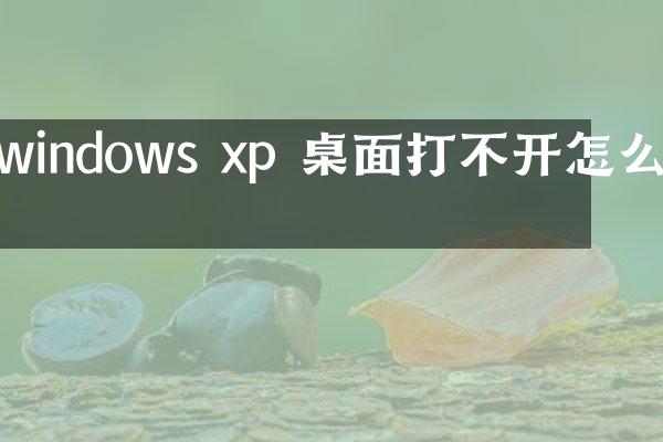 windows xp 桌面打不开怎么办