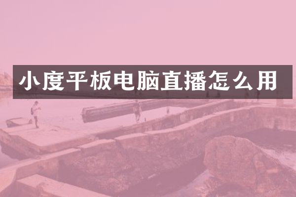 小度平板电脑直播怎么用