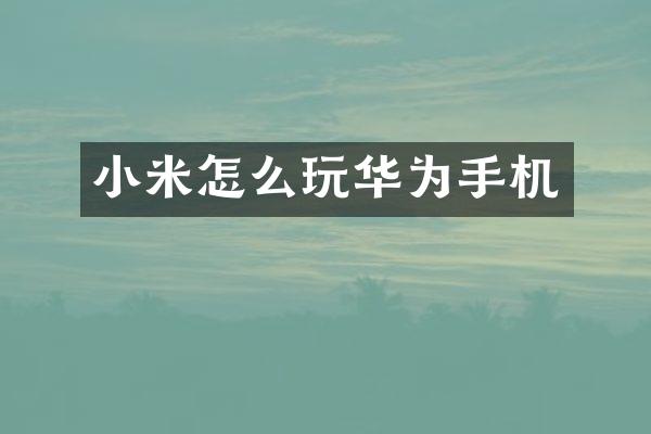 小米怎么玩华为手机