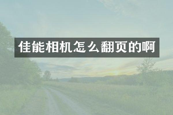 佳能相机怎么翻页的啊