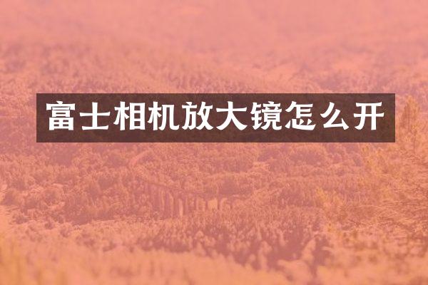 富士相机放大镜怎么开