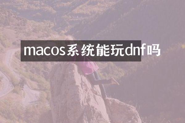 macos系统能玩dnf吗