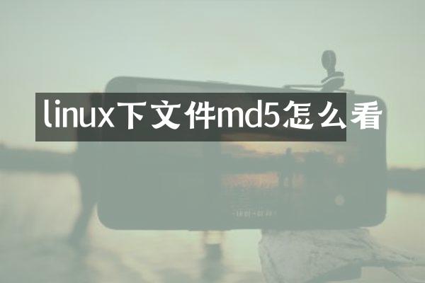 linux下文件md5怎么看