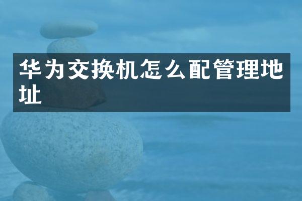 华为交换机怎么配管理地址