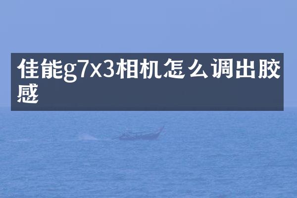 佳能g7x3相机怎么调出胶片感