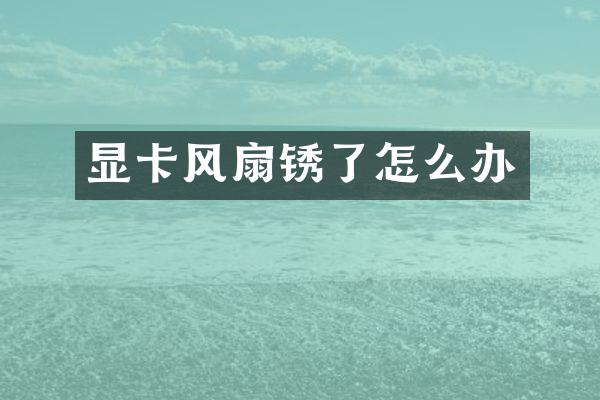 显卡风扇锈了怎么办