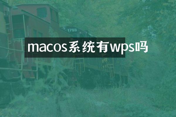 macos系统有wps吗
