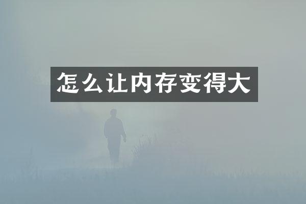 怎么让内存变得大