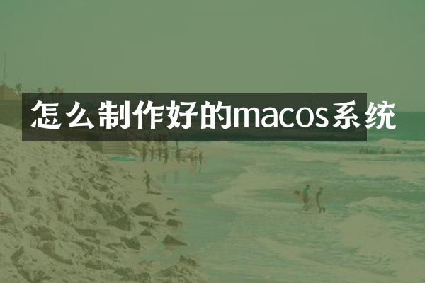怎么制作好的macos系统