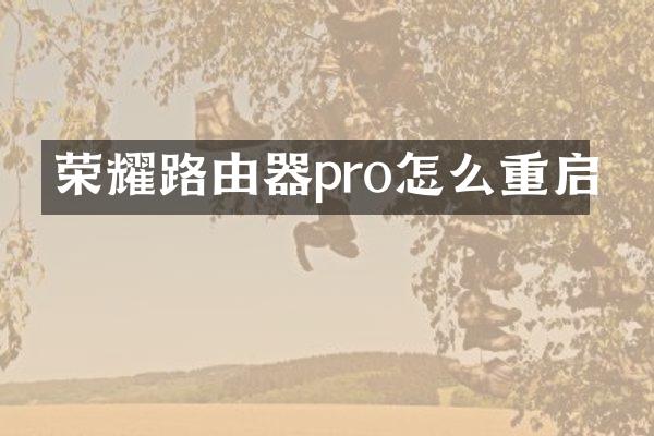 荣耀路由器pro怎么重启
