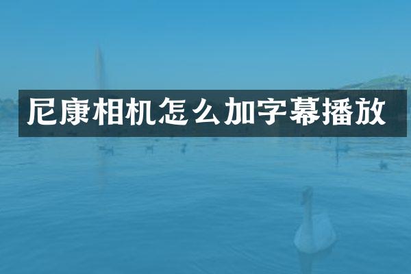 尼康相机怎么加字幕播放