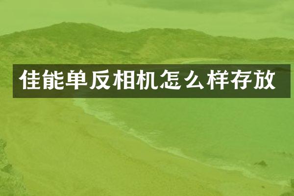 佳能单反相机怎么样存放