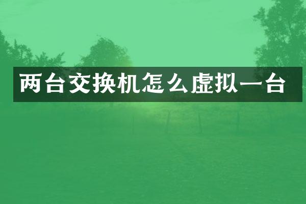 两台交换机怎么虚拟一台