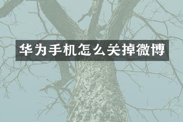 华为手机怎么关掉微博