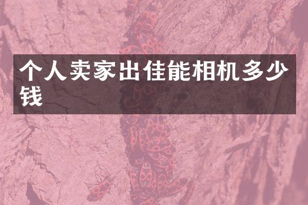 个人卖家出佳能相机多少钱