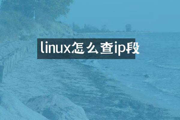 linux怎么查ip段