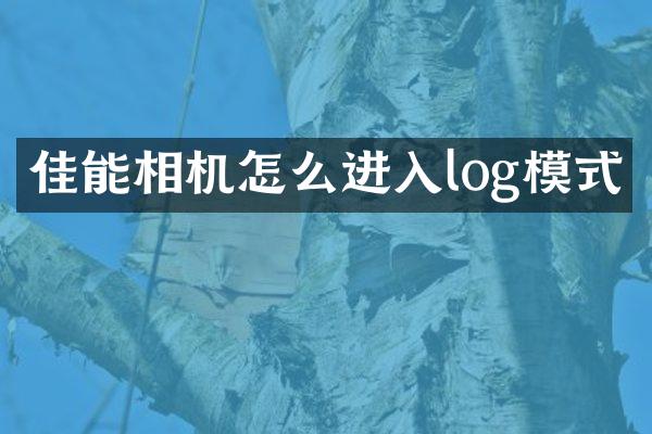 佳能相机怎么进入log模式