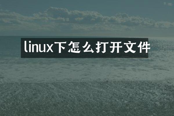 linux下怎么打开文件