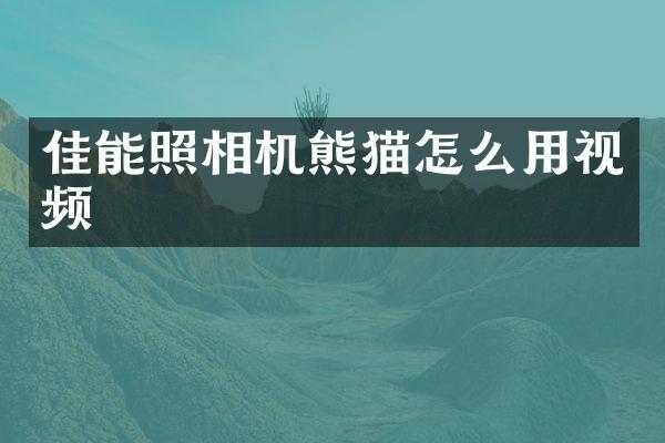 佳能照相机熊猫怎么用视频