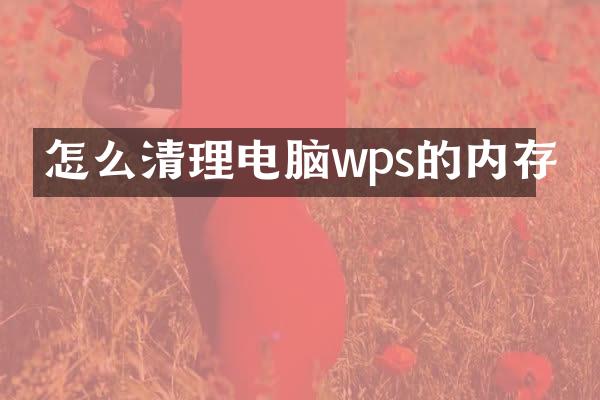 怎么清理电脑wps的内存