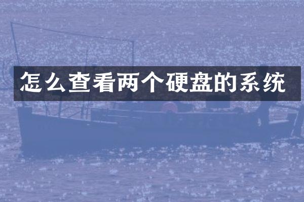 怎么查看两个硬盘的系统
