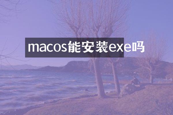 macos能安装exe吗