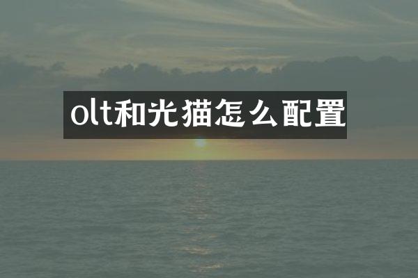 olt和光猫怎么配置