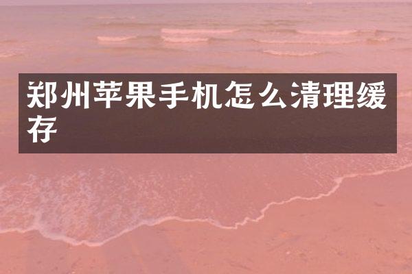 郑州苹果手机怎么清理缓存