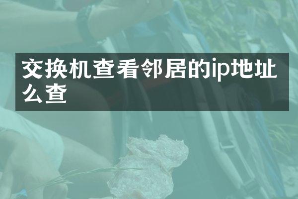 交换机查看邻居的ip地址怎么查