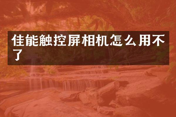 佳能触控屏相机怎么用不了