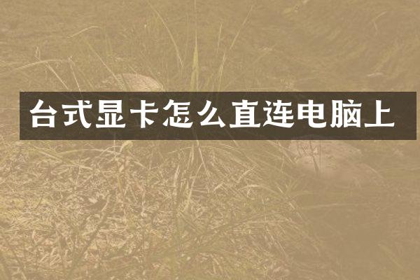 台式显卡怎么直连电脑上
