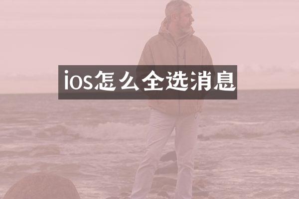 ios怎么全选消息