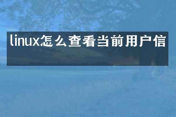 linux怎么查看当前用户信息