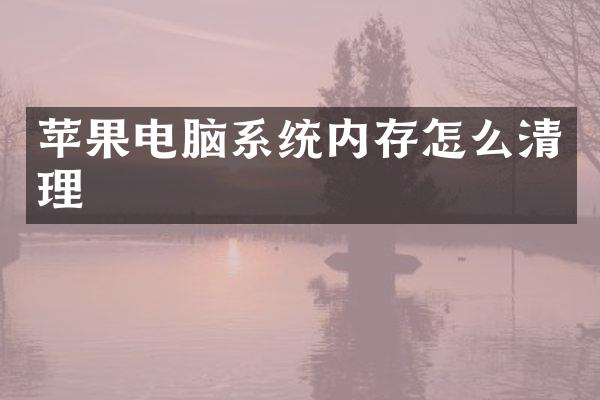 苹果电脑系统内存怎么清理