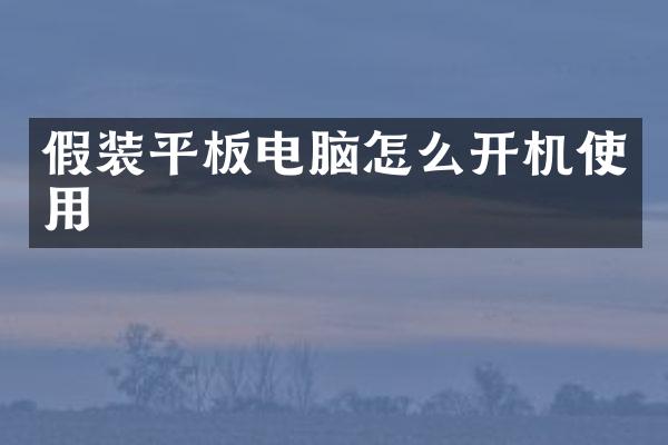 假装平板电脑怎么开机使用