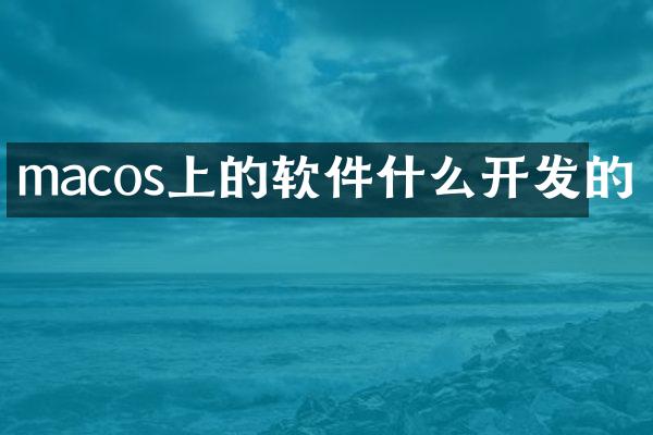 macos上的软件什么开发的