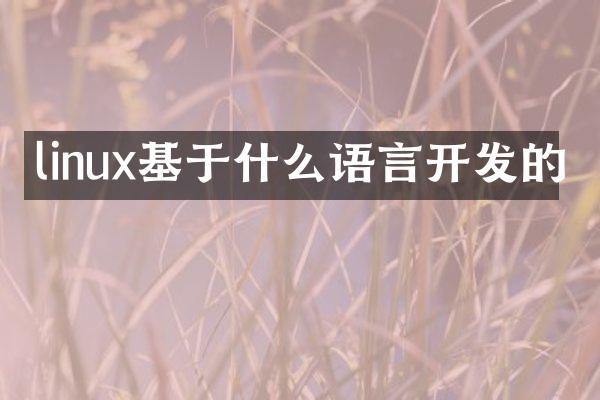 linux基于什么语言开发的