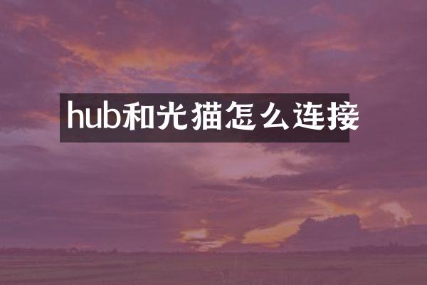 hub和光猫怎么连接