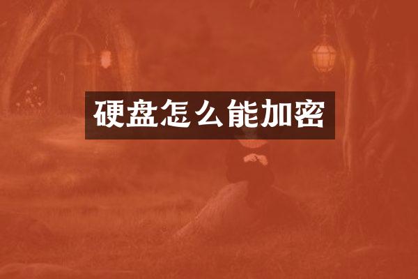 硬盘怎么能加密