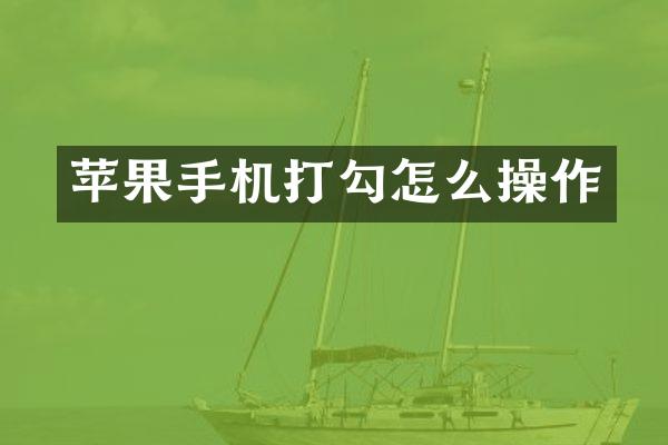 苹果手机打勾怎么操作