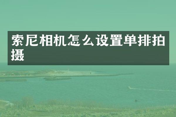 相机怎么设置单排拍摄