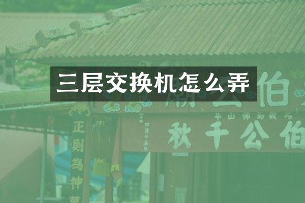 三层交换机怎么弄