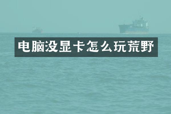 电脑没显卡怎么玩荒野