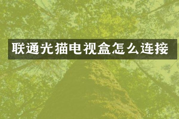 联通光猫电视盒怎么连接