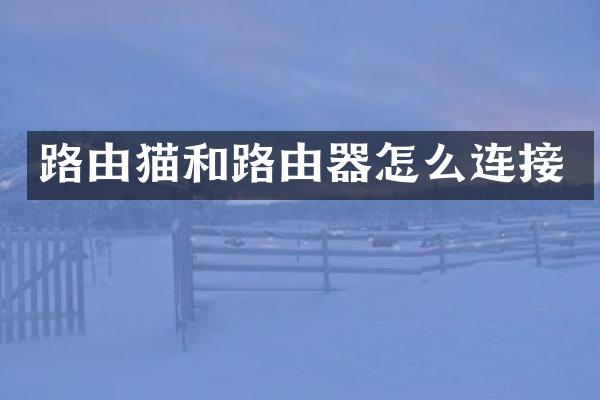路由猫和路由器怎么连接