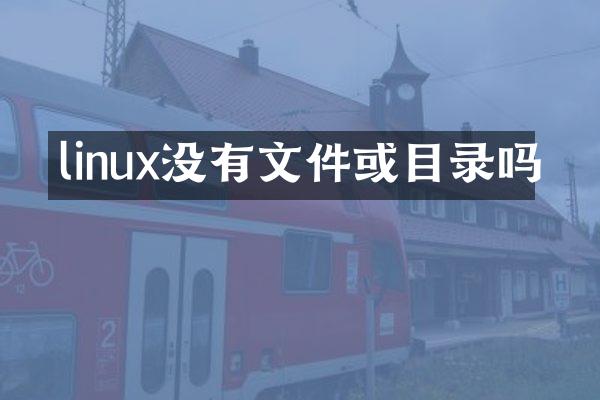 linux没有文件或目录吗